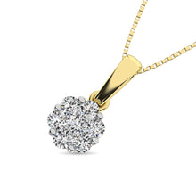 Load image into Gallery viewer, 14K Yellow Gold 1/4 Ct.Tw. Diamond Flower Pendant