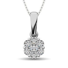 Load image into Gallery viewer, 14K White Gold 1/2 Ct.Tw. Diamond Flower Pendant