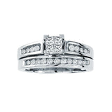 10k white gold 1/2ctw princess cut engagement ring