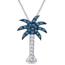 Cargar imagen en el visor de la galería, 14K White Gold 1/10 Ct.Wt. Diamond Palm Tree Pendant