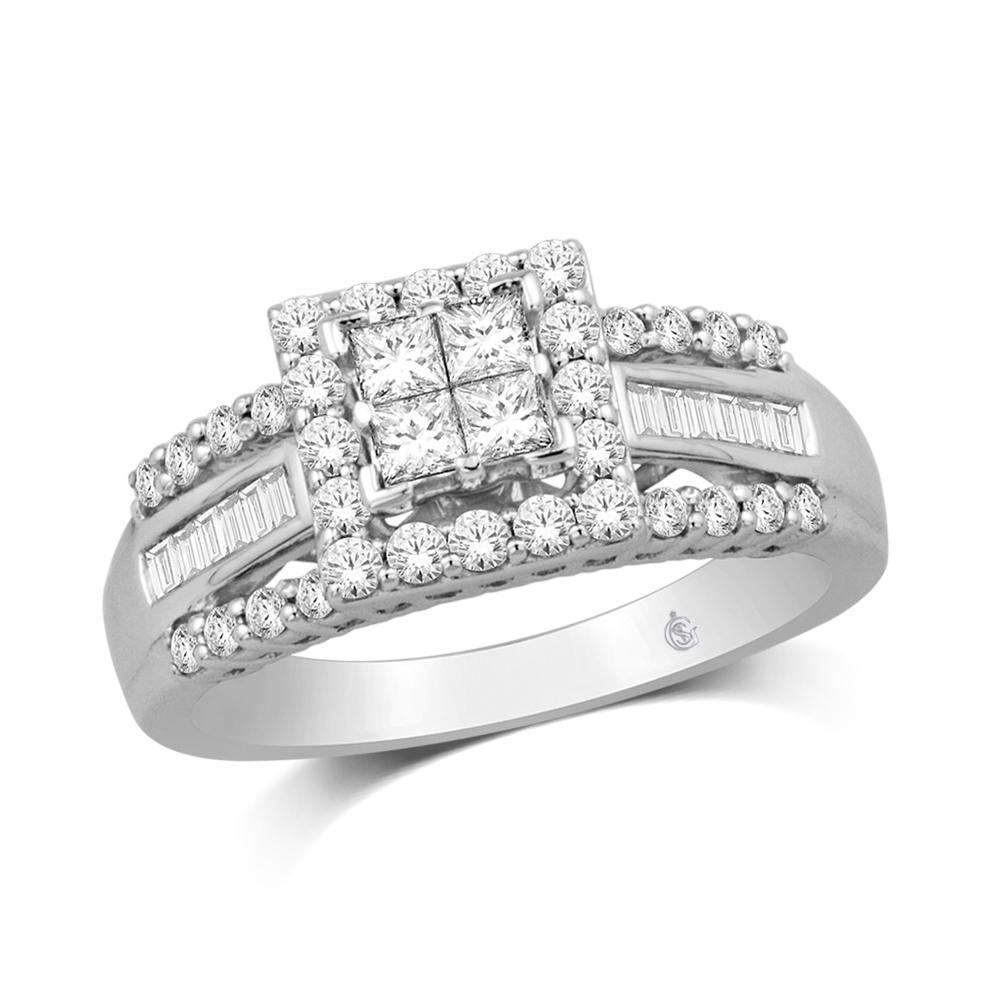 10K White Gold 1 Ct.Tw. Diamond Engagement Ring