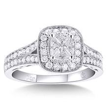 Cargar imagen en el visor de la galería, Lovecuts 14K White Gold 1 Ct.Tw.Diamond Bridal Invisible Ring