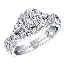 Cargar imagen en el visor de la galería, Lovecuts 14K White Gold 1 Ct.Tw. Diamond Bridal Invisible Ring