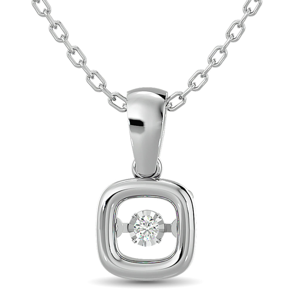 Diamond Shimmering Pendant 1/50 ct tw Round-cut in Sterling Silver