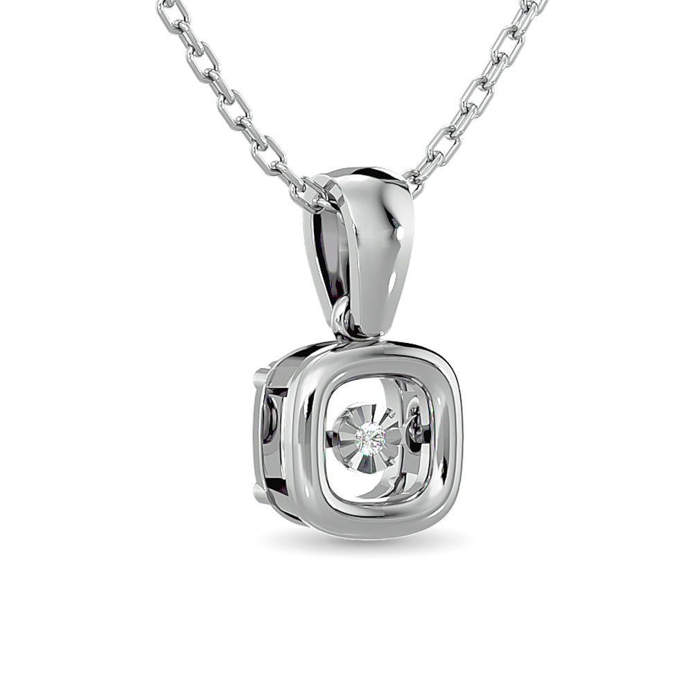 Diamond Shimmering Pendant 1/50 ct tw Round-cut in Sterling Silver