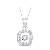 Sterling Silver 1/8 Ct.Tw. Moving Diamond Fashion Pendant