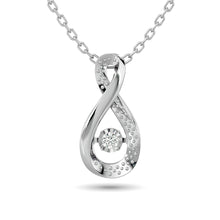 Load image into Gallery viewer, Diamond Shimmering Pendant 1/50 ct tw Round-cut in Sterling Silver