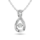 Diamond Shimmering Pendant 1/50 ct tw Round-cut in Sterling Silver