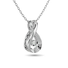 Load image into Gallery viewer, Diamond Shimmering Pendant 1/50 ct tw Round-cut in Sterling Silver