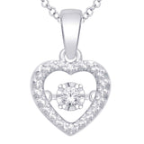 Sterling Silver Moving Diamond Accent Fashion Pendant