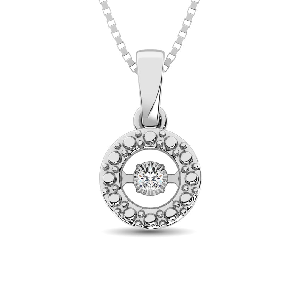 Sterling Silver Moving Diamond Accent Fashion Pendant