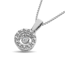 Cargar imagen en el visor de la galería, Sterling Silver Moving Diamond Accent Fashion Pendant