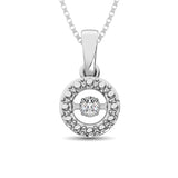 Sterling Silver Moving Diamond Accent Fashion Pendant