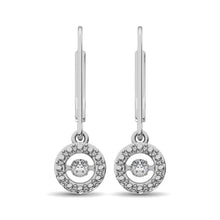 Load image into Gallery viewer, Sterling Silver 1/20 Ct.Tw. Moving Diamond Danglers Earrings