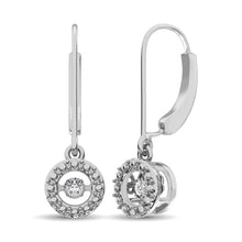 Load image into Gallery viewer, Sterling Silver 1/20 Ct.Tw. Moving Diamond Danglers Earrings