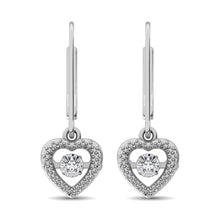 Load image into Gallery viewer, Sterling Silver 1/20 Ct.Tw. Moving Diamond Danglers Earrings