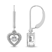 Load image into Gallery viewer, Sterling Silver 1/20 Ct.Tw. Moving Diamond Danglers Earrings