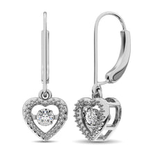 Load image into Gallery viewer, Sterling Silver 1/20 Ct.Tw. Moving Diamond Danglers Earrings