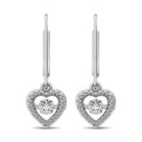 Sterling Silver 1/20 Ct.Tw. Moving Diamond Danglers Earrings