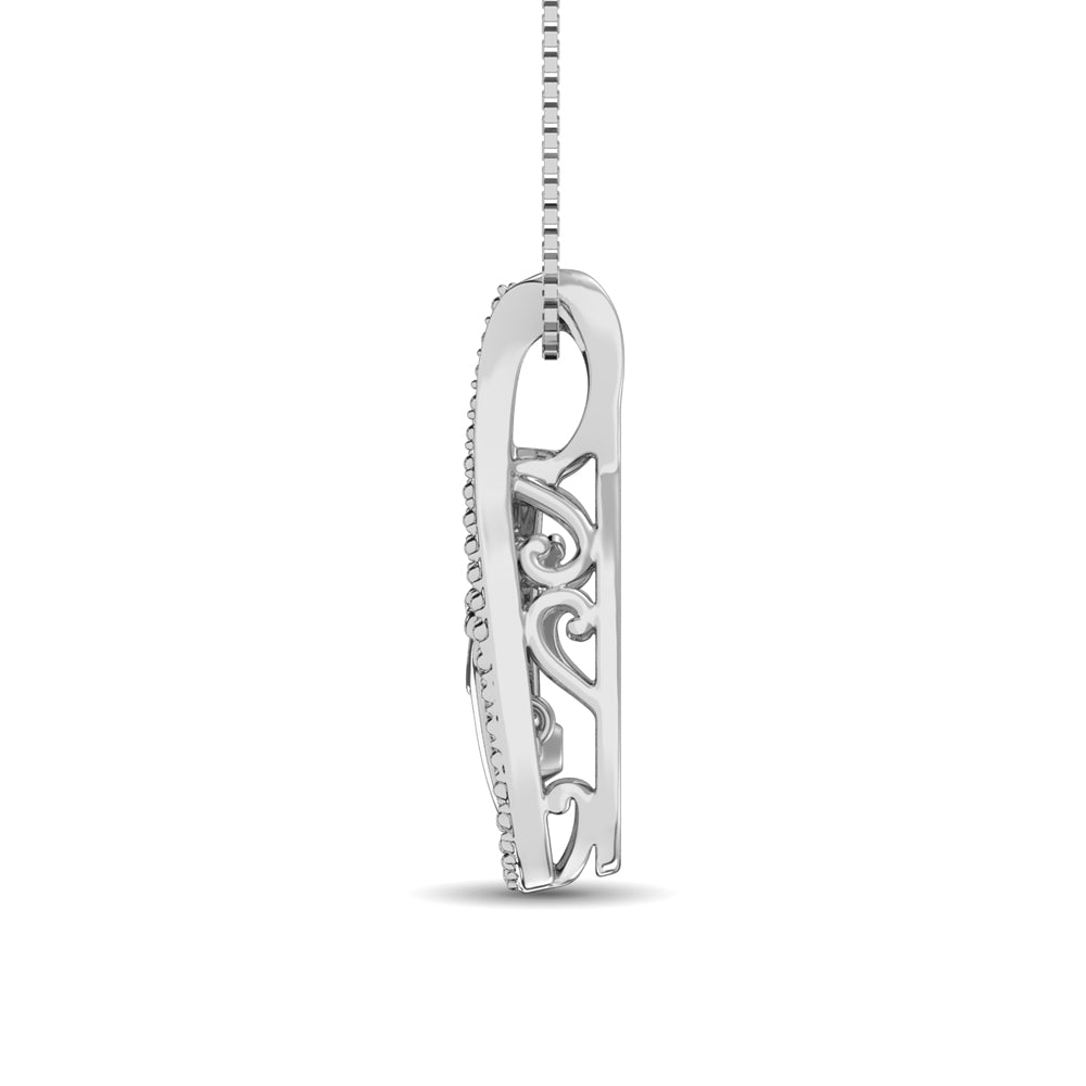 Sterling Silver 1/20 Ct.Tw. Diamond Mother And Child Pendant