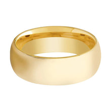 Cargar imagen en el visor de la galería, Anillo de boda de tungsteno dorado Anillo de carburo de tungsteno pulido brillante Cúpula 4 mm, 5 mm, 7 mm, 9 mm Tungsteno para hombres y mujeres