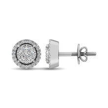 Cargar imagen en el visor de la galería, 14K White Gold 1/2 Ct.Tw. Diamond Flower Stud Earrings