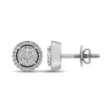 Cargar imagen en el visor de la galería, 14K White Gold 1 Ct.Tw. Diamond Flower Stud Earrings