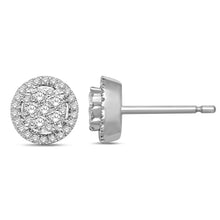 Load image into Gallery viewer, 14K White Gold 1/3 Ct.Tw. Diamond Flower Stud Earrings