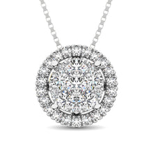 Load image into Gallery viewer, 14K White Gold 1/3 Ct.Tw. Diamond Flower Pendant