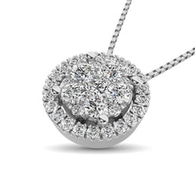 Load image into Gallery viewer, 14K White Gold 1/3 Ct.Tw. Diamond Flower Pendant