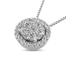 Load image into Gallery viewer, 14K White Gold 1/2 Ct.Tw. Diamond Flower Pendant