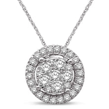 Cargar imagen en el visor de la galería, 14K White Gold 3/4 Ct.Tw. Diamond Flower Pendant