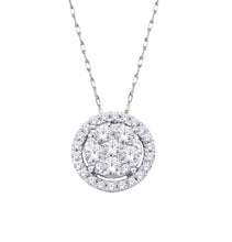 Cargar imagen en el visor de la galería, 14K White Gold 1/4 Ct.Tw. Diamond Flower Pendant