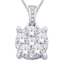 Cargar imagen en el visor de la galería, 14K White Gold 1/3 Ct.Tw. Diamond Flower Pendant