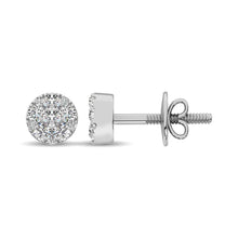 Load image into Gallery viewer, 14K White Gold 3/4 Ct.Tw. Diamond Flower Stud Earrings