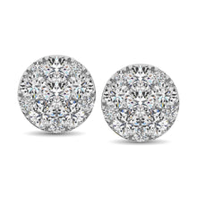 Load image into Gallery viewer, 14K White Gold 3/8 Ct.Tw. Diamond Flower Stud Earrings