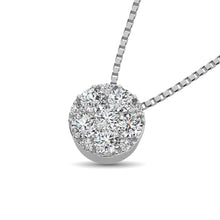 Cargar imagen en el visor de la galería, 14K White Gold 1/3 Ct.Tw. Diamond Flower Pendant