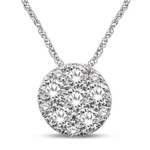 Cargar imagen en el visor de la galería, 14K White Gold 1/5 Ct.Tw. Diamond Flower Pendant