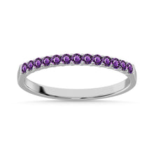 Cargar imagen en el visor de la galería, 14K White Gold 1/4 Ctw Amethyst Machine Band