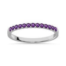 Load image into Gallery viewer, 14K White Gold 1/4 Ctw Amethyst Machine Band