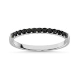 14K White Gold 1/5 Ctw Black Diamond Machine Band