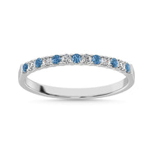 Cargar imagen en el visor de la galería, 14K White Gold 1/5 Ctw White and Blue Diamond Machine Band