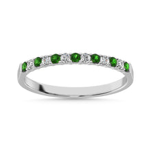 Cargar imagen en el visor de la galería, 14K White Gold 1/4 Ctw Tsavorite &amp; Diamond Machine Band