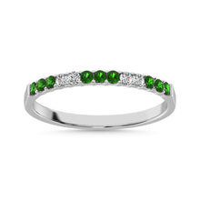 Cargar imagen en el visor de la galería, 14K White Gold 1/5 Ctw Tsavorite &amp; Diamond Machine Band