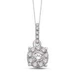 14K White Gold 1/4 Ct.Tw Diamond Fashion Pendant