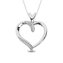 Cargar imagen en el visor de la galería, Sterling Silver Diamond Accent Heart Pendant