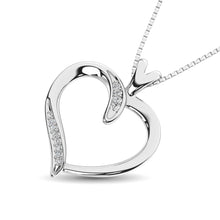 Cargar imagen en el visor de la galería, Sterling Silver Diamond Accent Heart Pendant