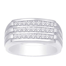 Cargar imagen en el visor de la galería, 10K White Gold 1/2 Ct.Tw. Diamond Mens Fashion Ring