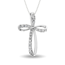 Cargar imagen en el visor de la galería, 10K White Gold 1/5 Ct.Tw. Diamond Cross Pendant