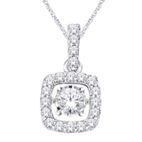 10K White Gold 1/4 Ct.Tw.Moving Diamond Fashion Pendant